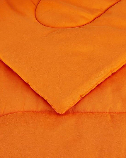 Amazon Basics 2 Piece Microfiber Kid's Comforter and Pillow Sham Set, Toddler, Bright Orange, Solid - LeafyLoom