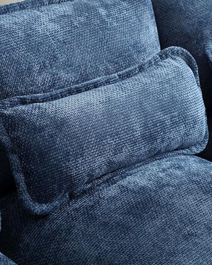 6 Seater Overstuffed Modular Sectional Sofa Cloud Couch with Double Chaise Lounge, U Shaped Chenille Upholstered Leisure Sofa&Couches with Memory Foam and Waist Pillows for Living Room Office - LeafyLoom