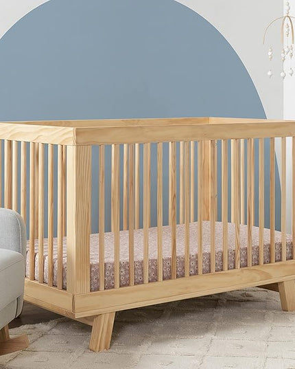 babyletto Hudson 3-in-1 Convertible Crib with Toddler Bed Conversion Kit in Natural, Greenguard Gold Certified - LeafyLoom