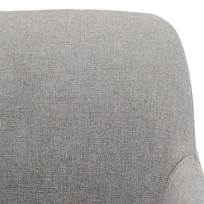 Amazon Basics Upholstered Home Office 360 Degree Swivel Rolling Desk Chair with Arms and Adjustable-Height - Light Gray, 25"D x 23.25"W x 36.25"H - LeafyLoom
