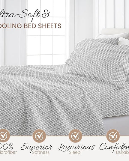 Linen Market 3 Piece Twin Bedding Sheet Set (Gray Polaris) - Sleep Better Than Ever with These Ultra-Soft & Cooling Bed Sheets for Your Twin Size Bed - Deep Pocket Fits 16" Mattress - LeafyLoom
