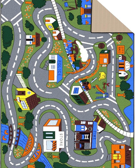 Ottomanson Jenny Children's Collection, Area Rug - 5' x 6'6", Educational Traffic - LeafyLoom