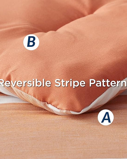 Bedsure Twin XL Comforter Set, Extra Long 5 Pieces Burnt Orange Twin XL Bedding Sets, All Season Dorm Room Essentials with 1 Pillow Sham, Flat Sheet, Fitted Sheet and 1 Pillowcase - LeafyLoom