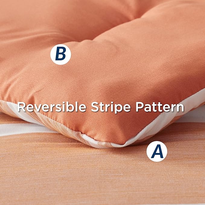 Bedsure Twin XL Comforter Set, Extra Long 5 Pieces Burnt Orange Twin XL Bedding Sets, All Season Dorm Room Essentials with 1 Pillow Sham, Flat Sheet, Fitted Sheet and 1 Pillowcase - LeafyLoom