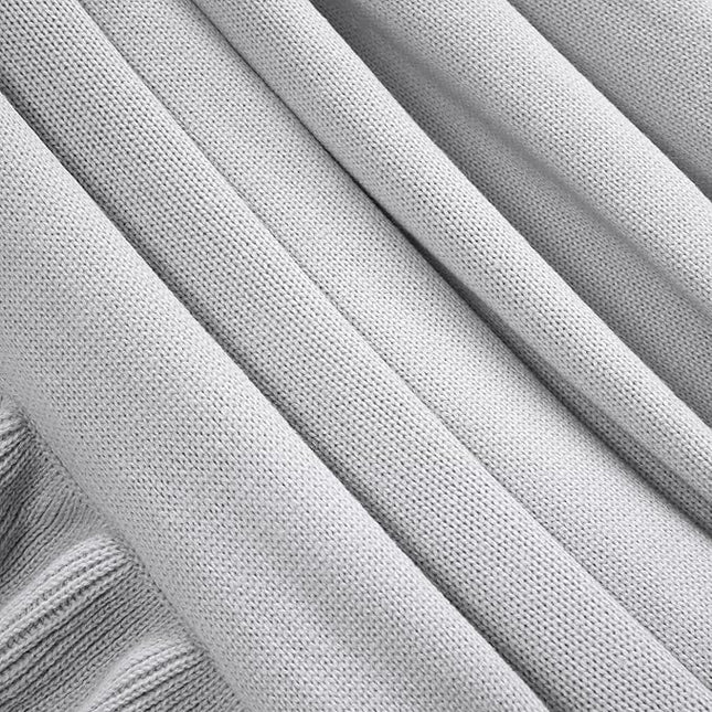 Lush Decor Reyna Soft Knitted Ruffle Throw Blanket, 104" W x 88" L, Light Gray - Ruffled Bedding - Knit Blanket - Cozy Oversized Blanket For Bed or Couch - Vintage, Minimalist & Cottage Home Decor - LeafyLoom