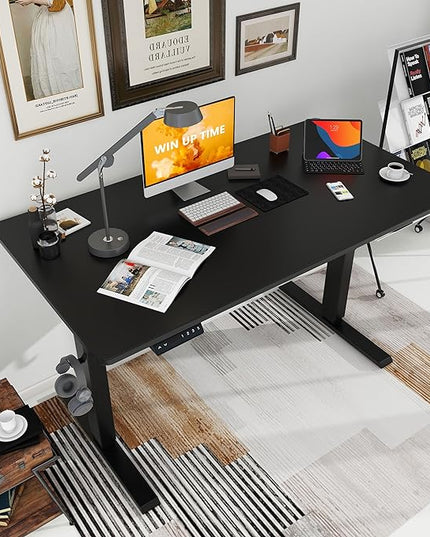 63 x 24 Inches Standing Desk Adjustable Height with Splice Board- Stand Up Desk, Electric Standing Desk, Sit to Stand Desk for Home & Office Computer Desk - LeafyLoom