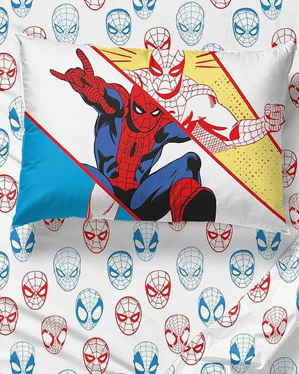 Marvel Spiderman Beyond Amazing 4 Piece Twin Size Bed Set - Includes Comforter & Sheet Set Bedding - Super Soft Fade Resistant Microfiber (Official Product) - LeafyLoom