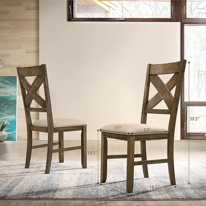 NicBex Haerin-SD-00151-LWJ Dining Chairs, 18.5"x17"x39.5", Brown - LeafyLoom