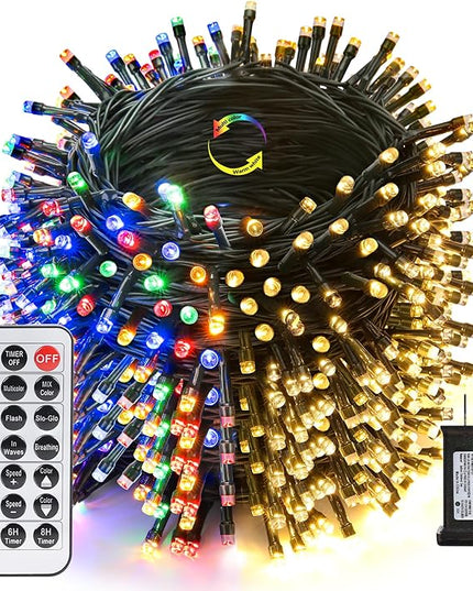 Joomer Christmas Lights 262FT 800 LED Color Changing Christmas Tree Lights Outdoor with Timer, Remote, Connectable for Christmas Decoration(Warm White to Multicolor) Joomer