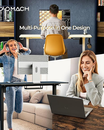 Electric Standing Desk - Adjustable Height with Memory Preset, 48 x 24 Inches Ergonomic Design Home Office Standing Desk - LeafyLoom