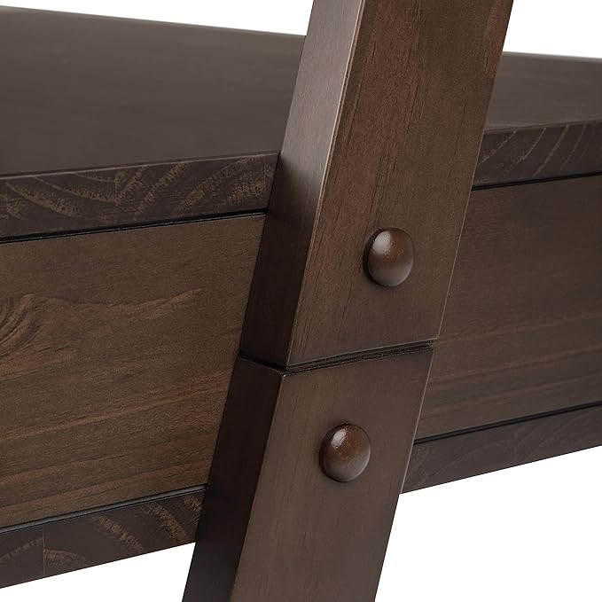 SIMPLIHOME Aleck SOLID WOOD 36 inch Wide Home Office Desk, Writing Table, Workstation, Study Table Furniture in Warm Walnut Brown with 2 Drawers - LeafyLoom