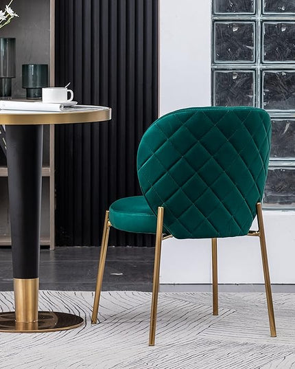 Roundhill Furniture Amoa Dining Chair, Set of 2, Green - LeafyLoom