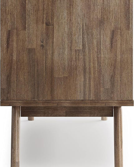 SIMPLIHOME Clarkson SOLID ACACIA WOOD 60 Inch Wide Mid Century Design TV Media Stand in Rustic Natural Aged Brown for TVs up to 65 Inches, For the Living Room and Entertainment Center - LeafyLoom