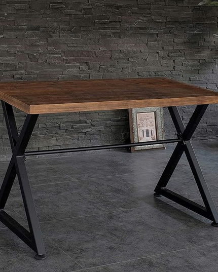 AC Pacific Nova Modern Industrial Home Office Computer and Working Desk Table, Brown/Midnight - LeafyLoom