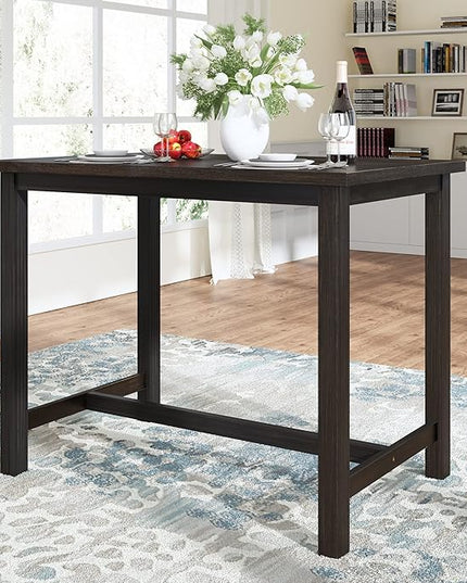 NicBex Dining Table Contemporary Kitchen Table Farmhouse Rustic Wooden Counter Height Dining Table for Small Places Rectangular Dining Table, Easy Assembly, Espresso - LeafyLoom