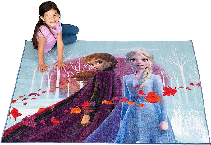 Disney Frozen 2 Kids Room Non Slip Area Rug, 69 in x 52 in, "Official" Disney Product By Franco - LeafyLoom