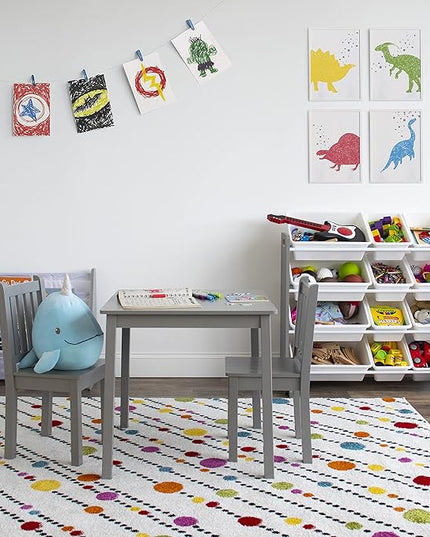Humble Crew, Grey/White Kids Toy Organizer with 12 Storage Bins, Toddler - LeafyLoom