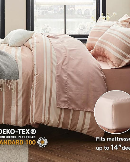 Bedsure Twin XL Comforter Set with Sheets - 5 Pieces Twin XL Bedding Sets, Twin XL Bed in a Bag with Comforter, Sheets, Pillowcase & Sham - LeafyLoom