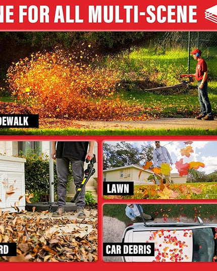 MZK Cordless Leaf Blower,20V Battery Powered Leaf Blower for Lawn Care, Electric Lightweight Mini Leaf Blower(Battery & Charger Included) - LeafyLoom