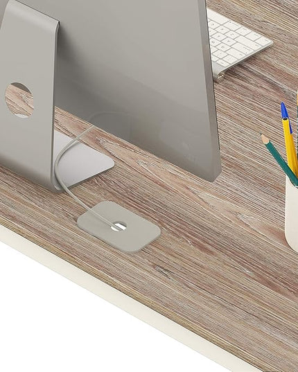 SHW 48" Home Office Computer Desk, 24" Deep, Oak - LeafyLoom