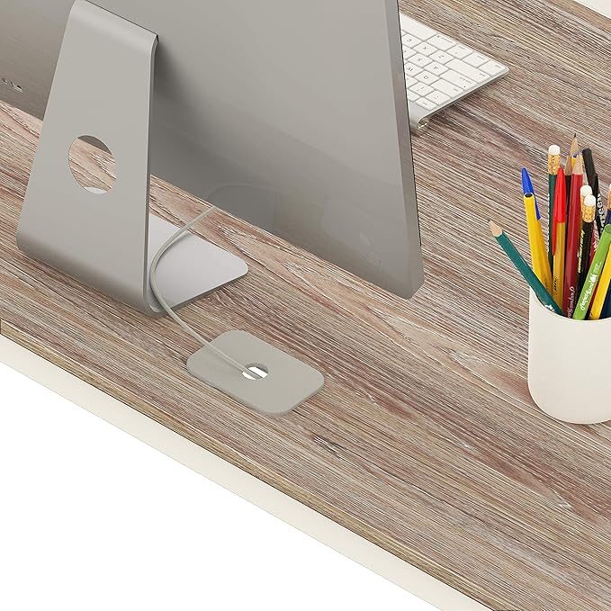 SHW 48" Home Office Computer Desk, 24" Deep, Oak - LeafyLoom