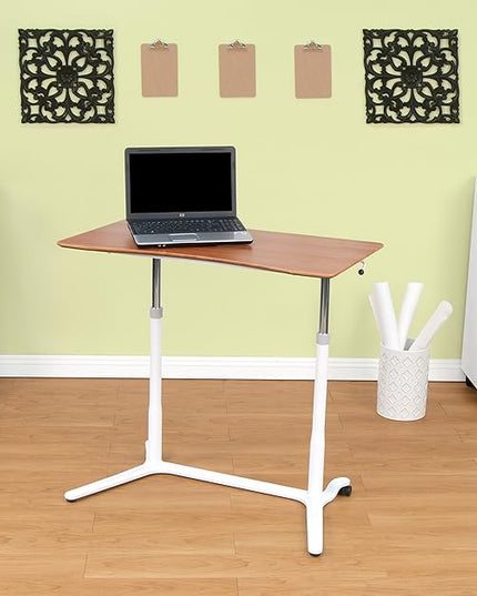 Calico Designs 51231 Sierra Height Adjustable Desk, White/Cherry, 37.5 Inch - LeafyLoom