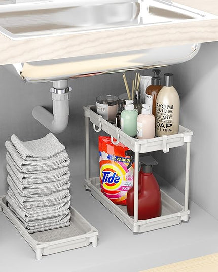 Simple Houseware Standard 3-Tier Slim Rolling Storage Cart, White - LeafyLoom