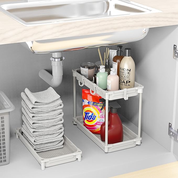 Simple Houseware Standard 3-Tier Slim Rolling Storage Cart, White - LeafyLoom