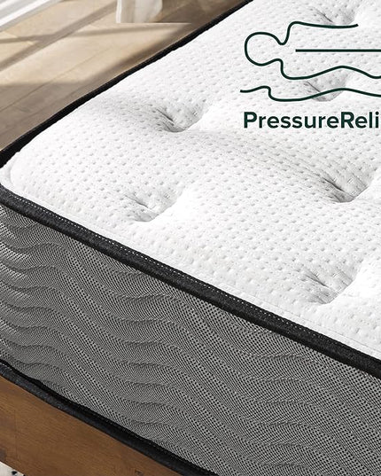 ZINUS 10 Inch Support Plus Pocket Spring Hybrid Mattress, Full, Strong Coils for Durable Support, Pocket Innersprings for Motion Isolation, Mattress in A Box - LeafyLoom