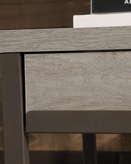 Sauder Manhattan Gate L-Shaped Desk, Mystic Oak finish - LeafyLoom