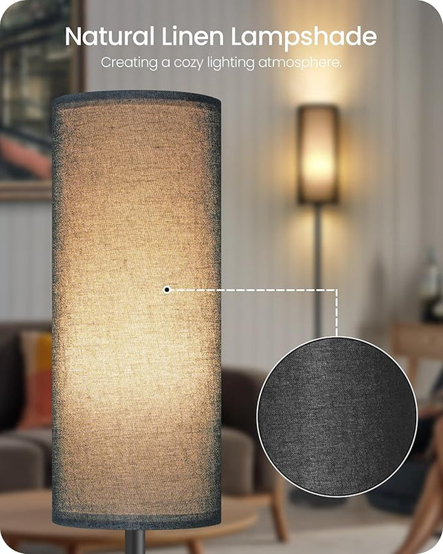 Dimmable Floor Lamp for Living Room, Corner Floor Lamp with Remote, 66'' Standing Tall Lamp, Linen Lampshade, 10W 800LM LED Bulb for Bedroom Study, FCC Listed Black B06LD05 - LeafyLoom