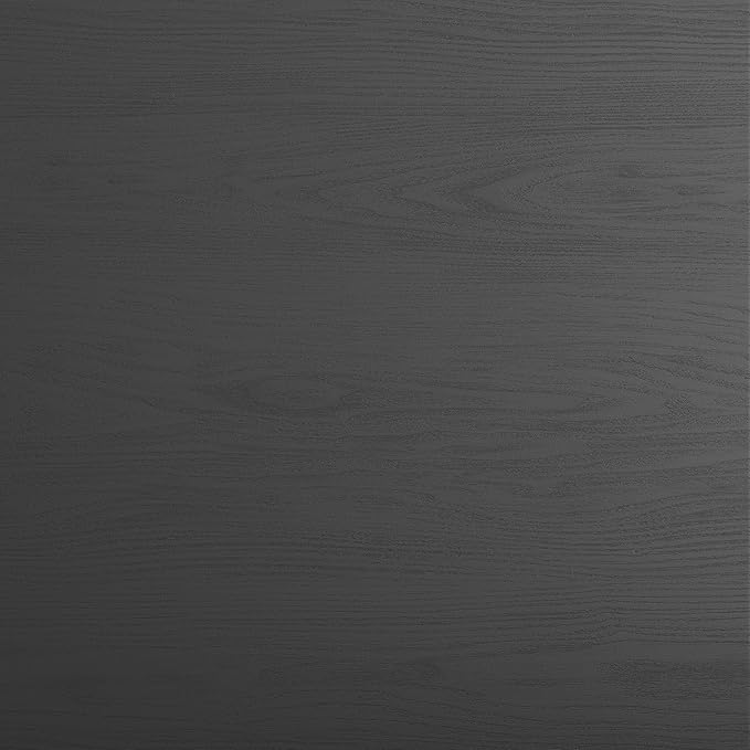 Martha Stewart Maddox Home Office Parsons Desk in Black Wood Grain with Oil Rubbed Bronze Metal X-Frame - LeafyLoom