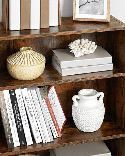 VASAGLE Bookshelf, 23.6 Inches Wide, 3-Tier Open Bookcase with Adjustable Storage Shelves, Floor Standing Unit, Rustic Brown ULBC163X01 - LeafyLoom