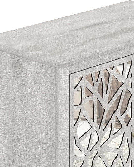 Galano Culbin 2 Door Storage Cabinet, Accent Furniture, Cupboard for Living Room, Hallway, Kitchen, Sideboard, Buffet Table, 15.67" D x 32.36" W x 29.29" H, Dusty Grey Oak - LeafyLoom