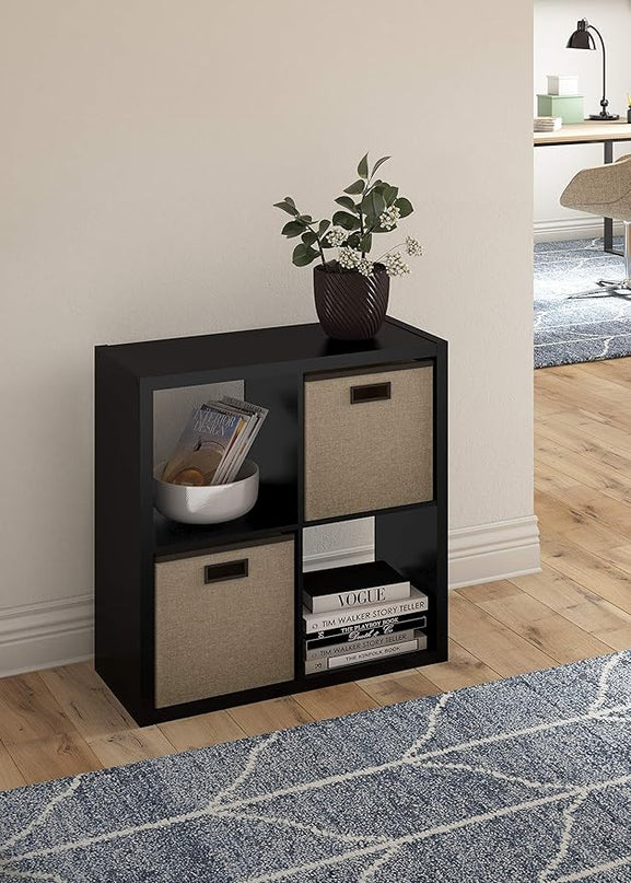 ClosetMaid 4556 Decorative Open Back 4-Cube Storage Organizer, Black - LeafyLoom