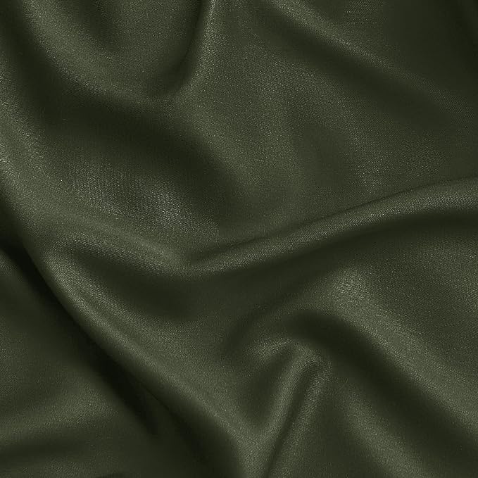 Bedsure Queen Sheets, Rayon Derived from Bamboo, Queen Cooling Sheet Set, Deep Pocket Up to 16", Breathable & Soft Bed Sheets, Hotel Luxury Silky Bedding Sheets & Pillowcases, Olive green - LeafyLoom