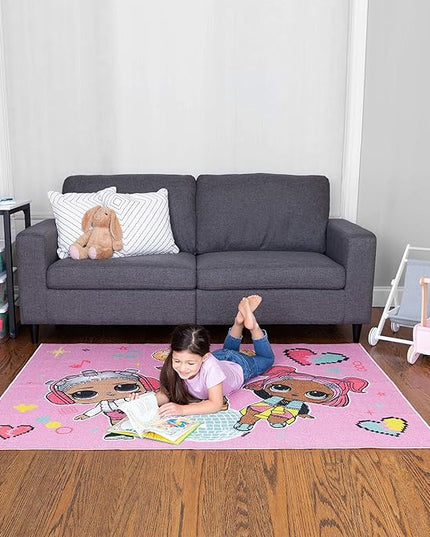 Franco Kids Room Non Slip Area Rug, 69 in x 52 in, LOL Surprise - LeafyLoom