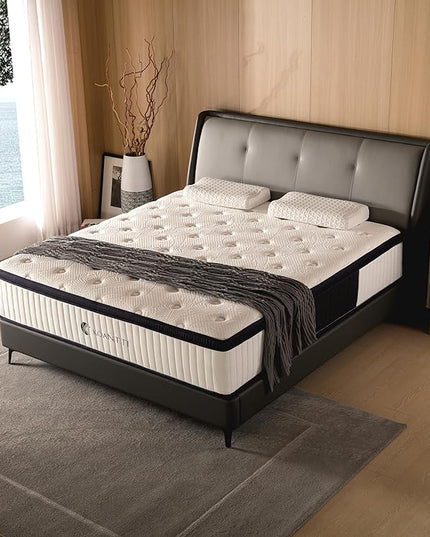 Full Size Mattress, 12 Inch Hybrid Full Mattress in a Box with Memory Foam & Individual Pocket Spring for Edge Support, Pressure Relief, Medium Firm,CertiPUR-US. - LeafyLoom