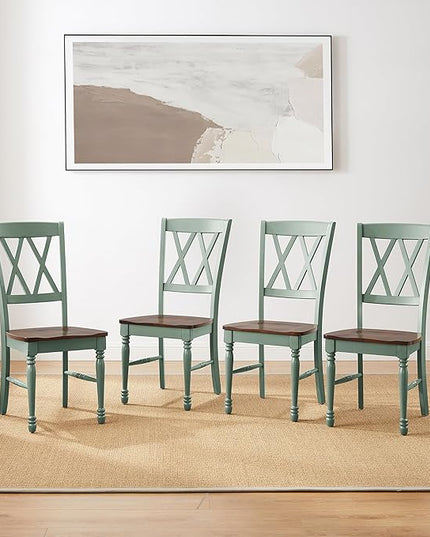 Crosley Furniture Shelby Dining Chairs (Set of 4), Distressed Teal - LeafyLoom