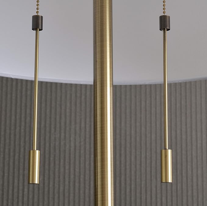 Kenroy Home 21405AB Stowe Floor Lamp with Antique Brass Finish, Modern Style, 61" Height, 19" Width, 19" Depth - LeafyLoom