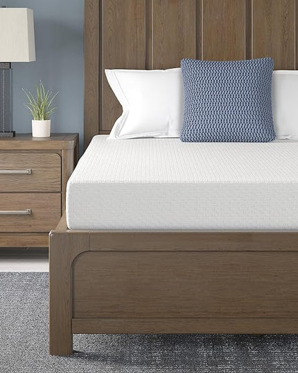 Signature Design by Ashley Twin Size Chime 8 Inch Medium Firm Gel Memory Foam Mattress with Green Tea & Charcoal Extract - LeafyLoom