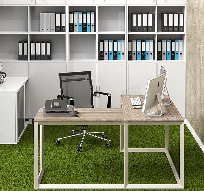 SHW Triangle-Leg L-Shaped Home Office Computer Desk - LeafyLoom