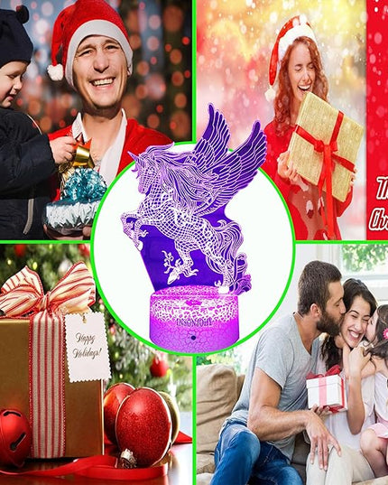 Unicorn Gifts Night Lights for Kids Night Light with Remote & Smart Touch 7 Colors + 16 Colors Changing Dimmable Unicorn Toys 3 4 5 6 7 8 9 Year Old Girl Boy Gifts (Unicorn Pegasus) - LeafyLoom