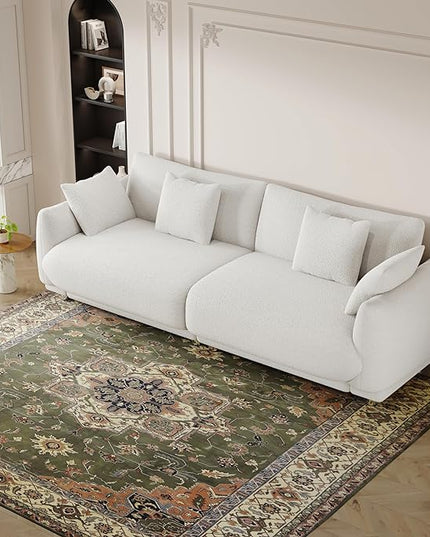 NicBex Sectional Couch Sofa with 4 Throw Pillows Modern Cloud Couch for Living Room Furniture Sets with Metal Legs AMD Sponge Filled, Modular Sofa for Living Room, Bedroom, Apartment, 86.6" L, Beige - LeafyLoom