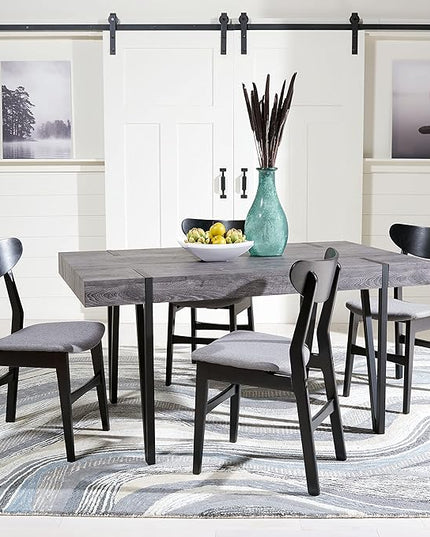 SAFAVIEH Home Collection Alyssa Mid-Century Rustic Industrial Black Oak Dining Room Table DTB7000B, 0 - LeafyLoom
