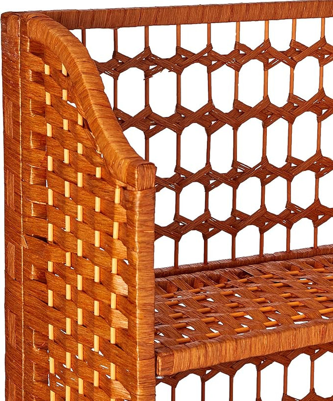Oriental Furniture 53" Natural Fiber Shelving Unit - Honey - LeafyLoom