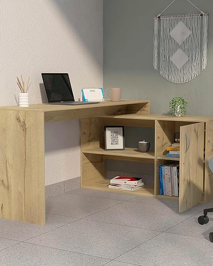 NicBex Kimberly-DW-00044-LWJ Home Office Desks, 45.86"x59.64"x30.11", Light Oak - LeafyLoom