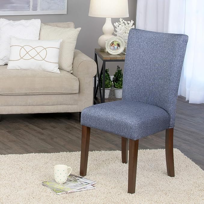 HomePop Parsons Classic Upholstered Accent Dining Chair, Single Pack, Blue - LeafyLoom
