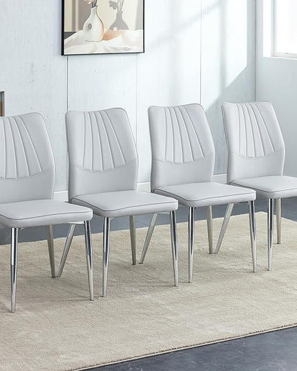 NicBex Haerin-SD-00301-LWJ Dining Chairs, 17.9"x16.9"x34.3", Light Gray - LeafyLoom