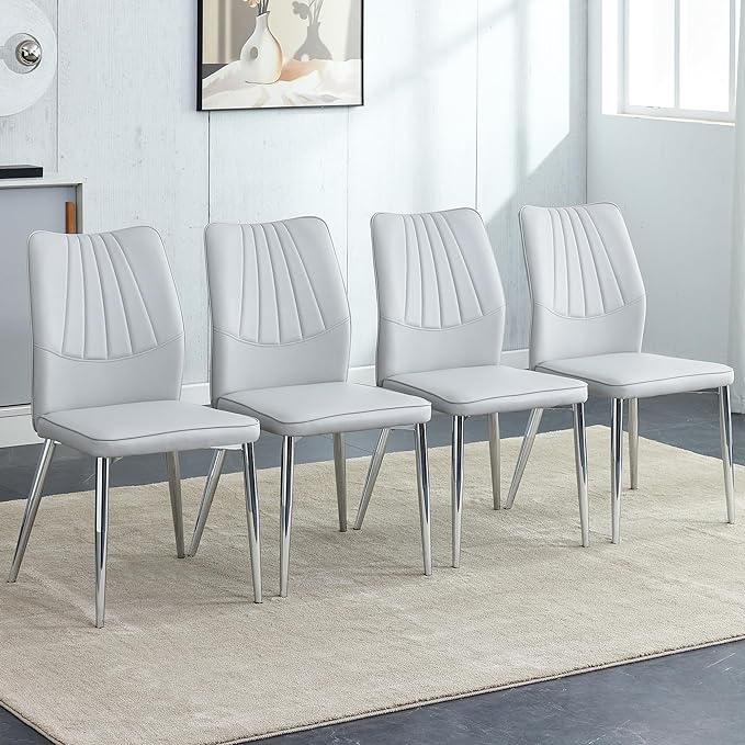 NicBex Haerin-SD-00301-LWJ Dining Chairs, 17.9"x16.9"x34.3", Light Gray - LeafyLoom